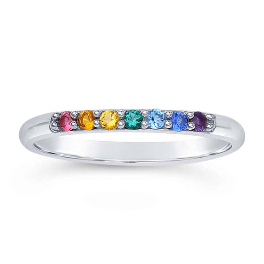 Dainty Rainbow Gems Sterling Silver Ring