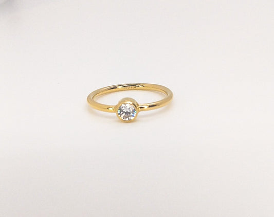 14k Yellow-Gold filled Cubic Zirconia Ring