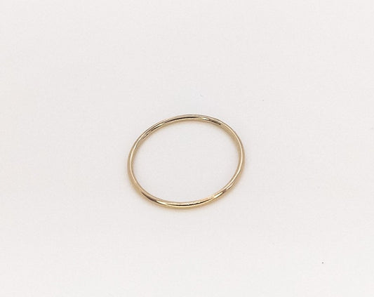 14k Solid Gold Simple Dainty Wire Ring Band
