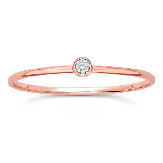 Dainty 14k Rose-Gold Filled Cubic Zirconia Birthstone Ring