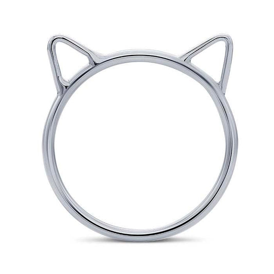 Sterling Silver dainty Cat ear ring