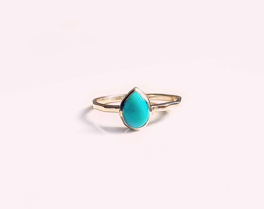 Sterling Silver Hammered Turquoise ring